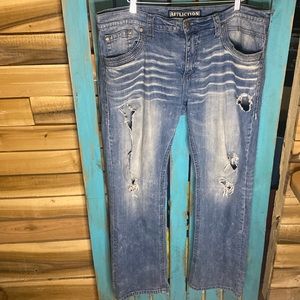 Affliction Blake Jeans 38x34 distressed stretchy